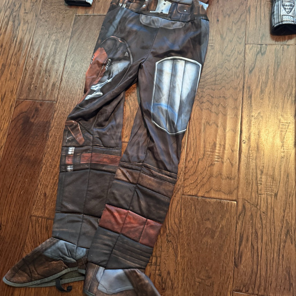 Star Wars Mandalorian Kids Costume Size M 8-10 padded jumpsuit & mask - Picture 3 of 5